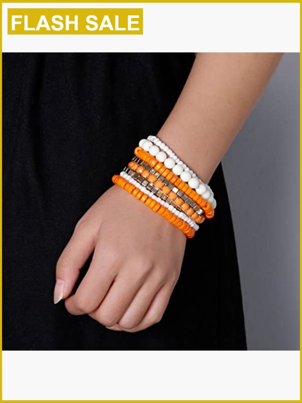 Stretch Stackable Bangle Bracelet Set - Boho Beaded - Picture 5 of 7